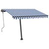 vidaXL Tenda da Sole Retrattile Manuale con LED 300x250cm Blu e Bianco