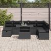 vidaXL Set Divano da Giardino con cuscino 9 pcs Nero Poly Rattan