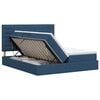 vidaXL Letto con Contenitore con testiera Blu 180 x 200 cm Tessuto