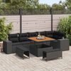 vidaXL Set Divano da Giardino con cuscino 9 pcs Nero polyrattan