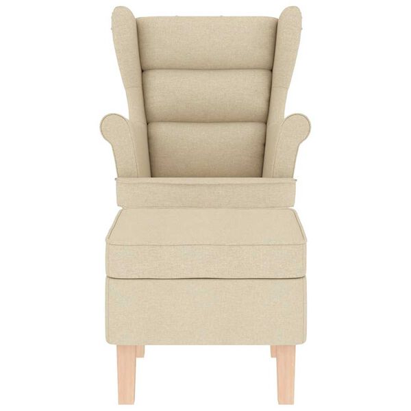 vidaXL Poltrona a Dondolo con poggiapiedi crema in Tessuto