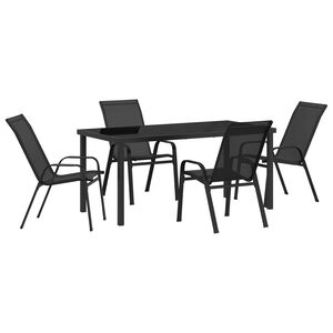 vidaXL Set da Pranzo per Giardino 5 pcs Nero