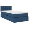 vidaXL Letto con contenitore e LED con led Blu 90 x 200 cm Tessuto