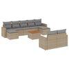 vidaXL Set Divano da Giardino 10 pz con Cuscini Beige in Polyrattan