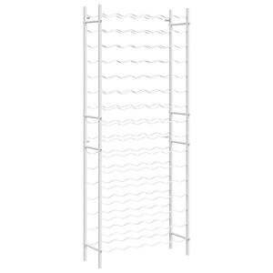 vidaXL Portabottiglie per 96 Bottiglie Metallo Bianco