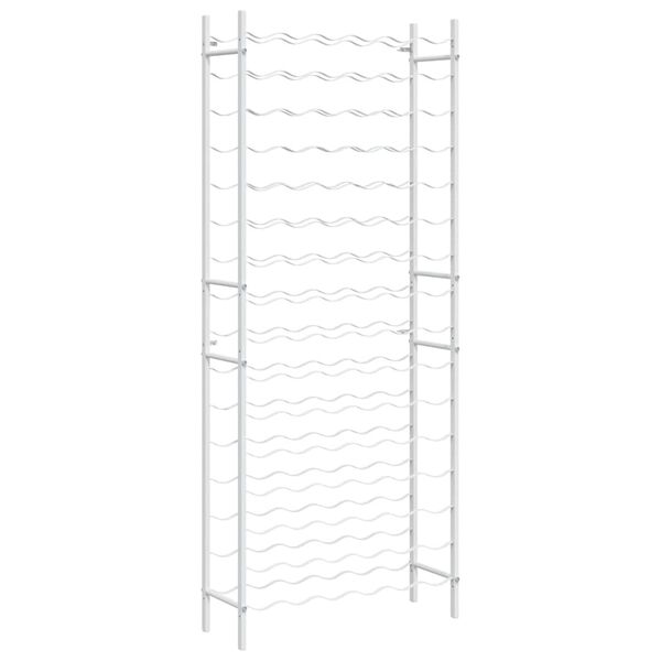 vidaXL Portabottiglie per 96 Bottiglie Metallo Bianco