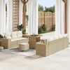 vidaXL Set Divano da Giardino con cuscino 10 pcs Beige e Crema
