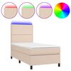 vidaXL Giroletto Molle Materasso e LED Cappuccino 80x200 cm Similpelle