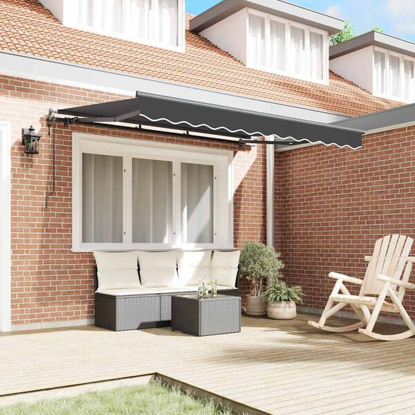 vidaXL Tenda Retrattile Antracite 300 x 200 cm Tessuto