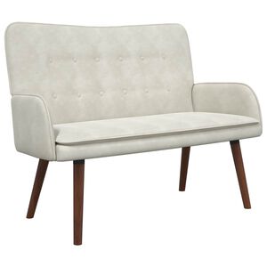 vidaXL Divano a 2 Posti Crema 115 x 61 x 87 cm Velluto