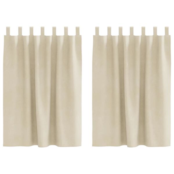 vidaXL Tende oscuranti 2 pcs Crema 140 x 140 cm Velluto