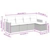 vidaXL Set Divani da Giardino 5 pz con Cuscini in Polyrattan Nero