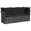vidaXL Set Divani da Giardino 3 pz con Cuscini in Polyrattan Nero