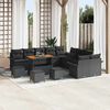 vidaXL Set Divano da Giardino con cuscino 14 pcs Nero polyrattan