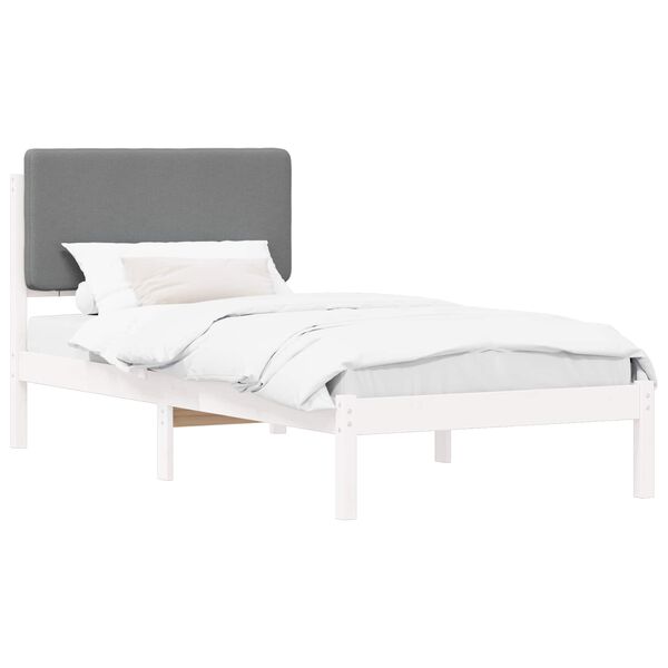 vidaXL Letto con Testiera Rivestita Grigio chiaro 90 x 190 cm