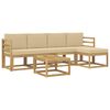 vidaXL Set di divani da esterno 6 pz Bianco e Beige