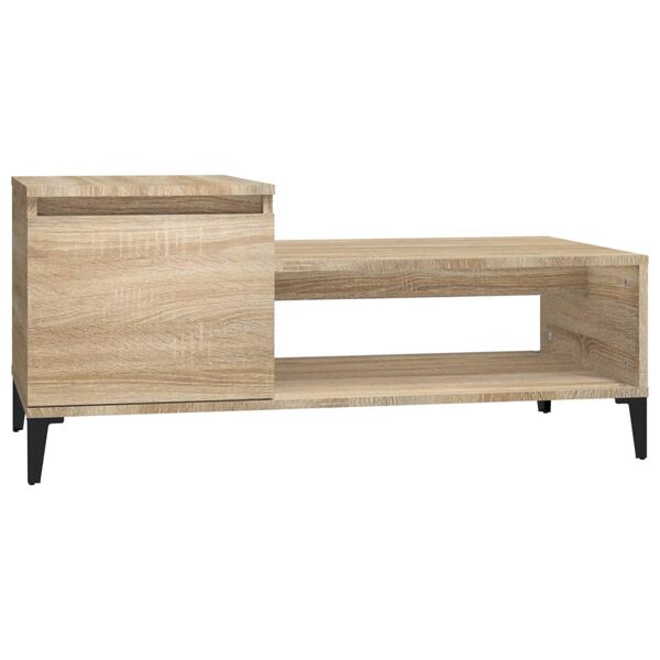 vidaXL Tavolino da Salotto Rovere Sonoma 100x50x45cm Legno Multistrato