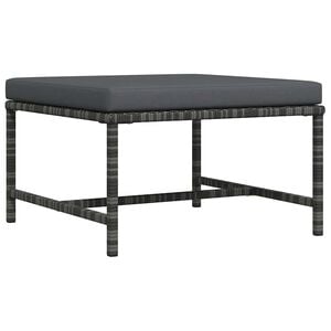 vidaXL Poggiapiedi Modulare con Cuscino in Polyrattan Grigio