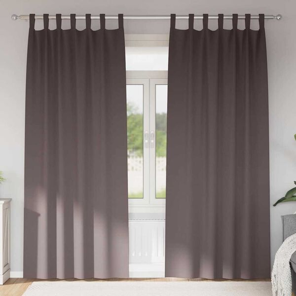 vidaXL Tende Blackout con Anelli 2 pcs Marrone Scuro 245 x 140 cm