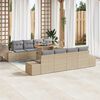 vidaXL Set Divano da Giardino 9 pcs Beige Poly Rattan