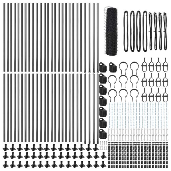 vidaXL Palo della recinzione Grigio 100 x 0,4 m (rete 50 mm)