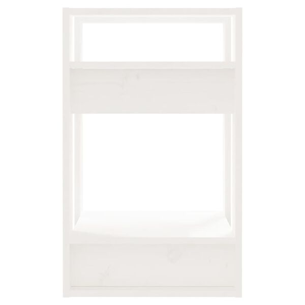 vidaXL Libreria/Divisorio Bianco 41x35x57 cm in Legno Massello di Pino