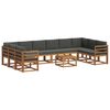 vidaXL Set di divani da esterno 11 pz Naturale e Antracite