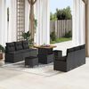 vidaXL Set Divano da Giardino con cuscino 9 pcs Nero polyrattan