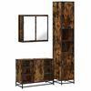 vidaXL Set Mobili da Bagno 3 pz Rovere Fumo in Legno Multistrato