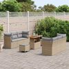 vidaXL Set Divano da Giardino con cuscino 9 pcs Beige polyrattan