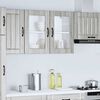 vidaXL Pensile da Cucina con Porta in Vetro Lucca Grigio Sonoma