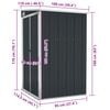 vidaXL Capanno da Giardino a Parete Antracite 118x100x178 cm Acciaio