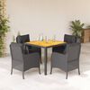 vidaXL Set da Pranzo da Giardino 5 pz Nero con Cuscini in Polyrattan