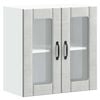 vidaXL Pensile da Cucina con Porta in Vetro Lucca Grigio Cemento