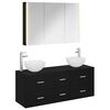 vidaXL Set di mobili per il bagno 4 pcs Rovere Nero