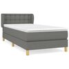 vidaXL Giroletto a Molle con Materasso Grigio Scuro 90x200 cm Tessuto
