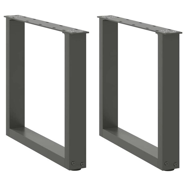 vidaXL Gambe per Tavolino da Caff&egrave; a Forma di U 2 pz Antracite 50x(42-43) cm Acciaio