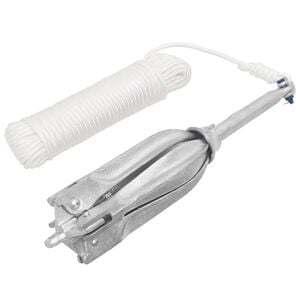 vidaXL Ancora Pieghevole con Corda Argento 12 kg Ghisa Zincata a Caldo