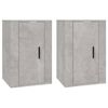 vidaXL Mobili Porta TV a Parete 2 pz Grigio Cemento 40x34,5x60 cm