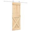 vidaXL Porta scorrevole Naturale e Bianco 70 x 210 cm