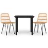 vidaXL Set da Pranzo da Giardino 3 pz in Polyrattan