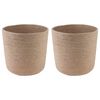 vidaXL Set di Vasi per Piante 2 pz Naturale &Oslash; 28 x 28 cm