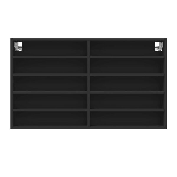 vidaXL Armadietto con Vetrina Nero 100x15x58 cm Legno Multistrato