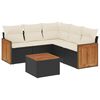 vidaXL Set Divano da Giardino 6 pz con Cuscini Nero in Polyrattan