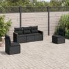 vidaXL Set Divani da Giardino 5 pz con Cuscini in Polyrattan Nero