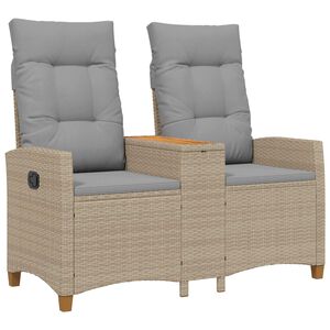 vidaXL Panchina reclinabile con tavolo 2 -Seater 126 x 65 x 112 cm