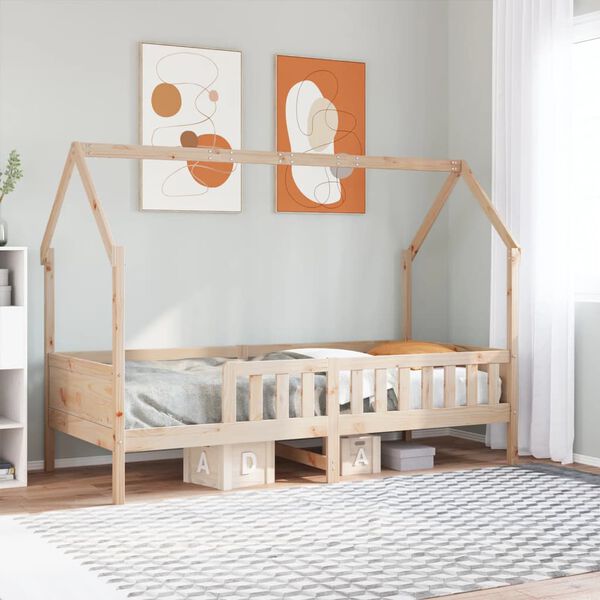 vidaXL Giroletto Casetta per Bambini 90x200 cm Legno Massello di Pino