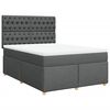 vidaXL Giroletto a Molle con Materasso Grigio Scuro 160x200 cm Tessuto