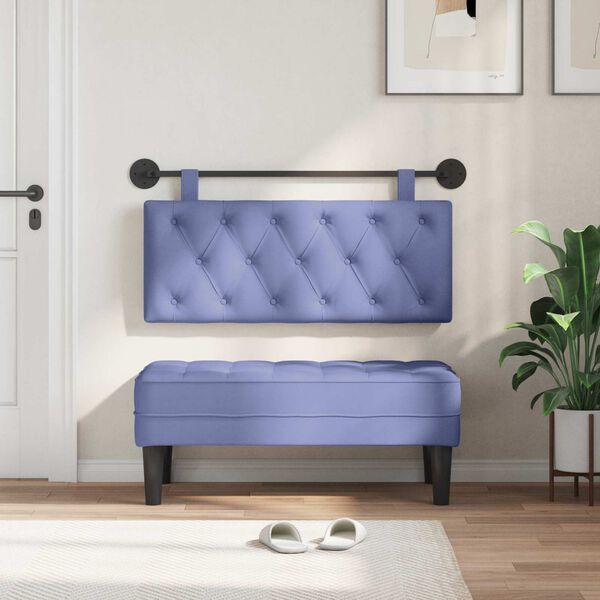 vidaXL Testata appesa Blu jeans 110 x 55 x 7 cm Tessuto