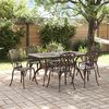 vidaXL Set da Pranzo per Giardino 7 pcs Bronzo Alluminio